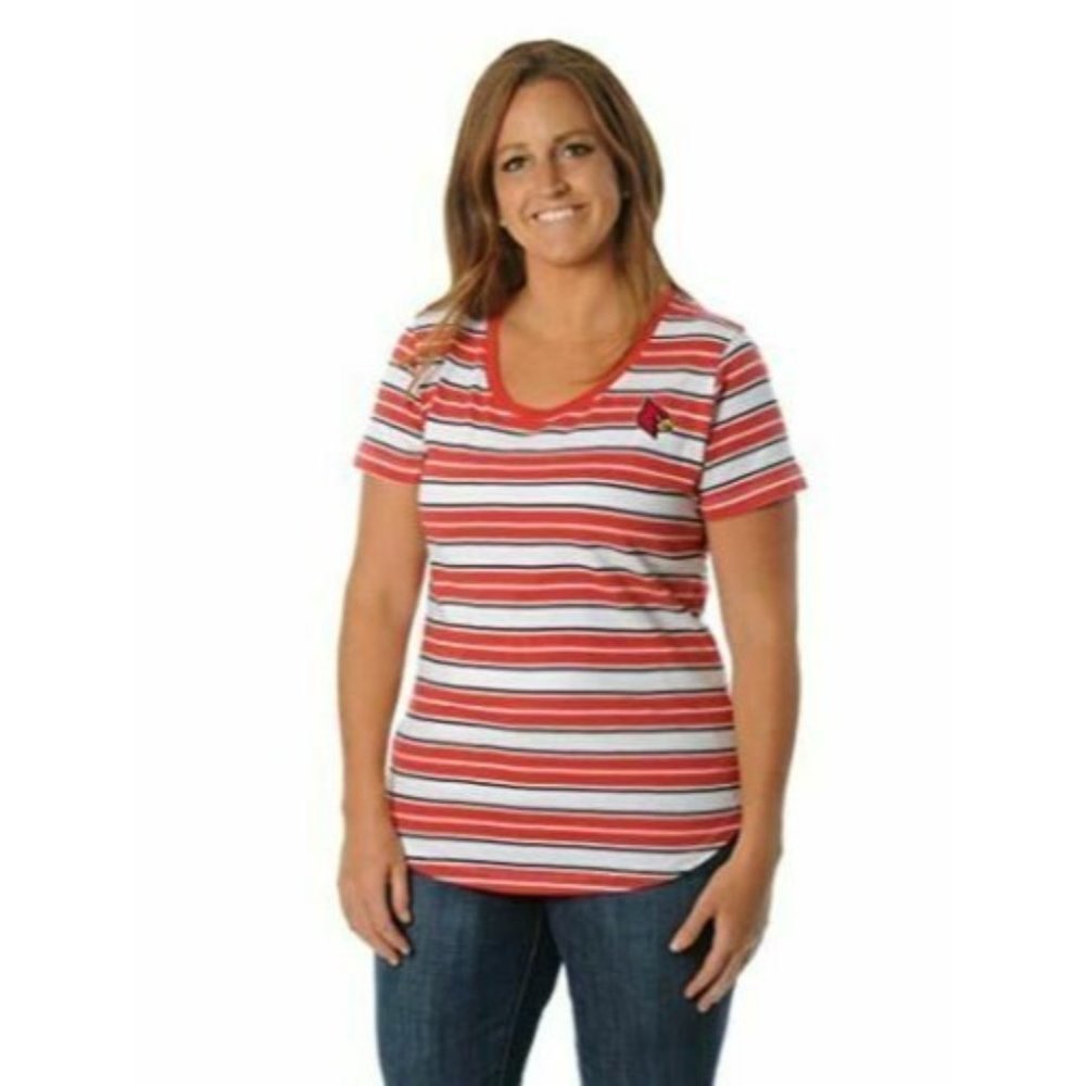 Women's NCAA Louisville‎ Cardinals Tailgate Tee, Red/Black/White, Large, NWT